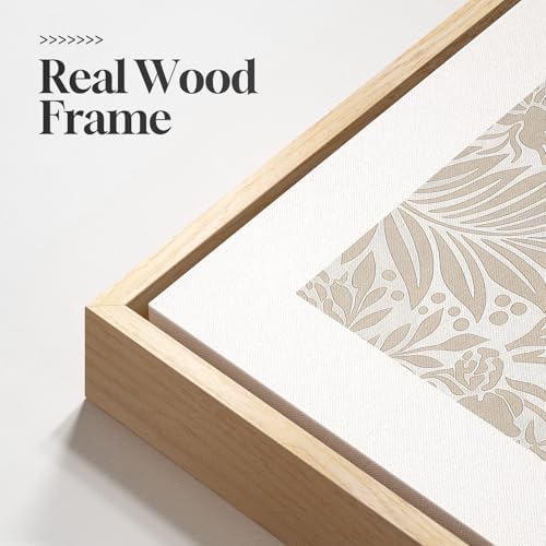 Framed William Morris Neutral Botanical Canvas Wall Art Set of 3, 16x24 In - Image 5