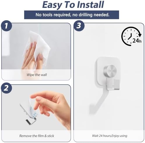 Aikzik 4 Pack Large Heavy Duty Wall Hooks - 26lb Max - Image 6
