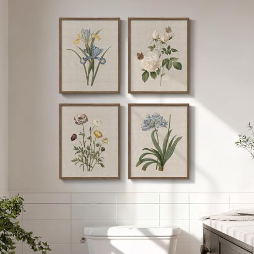 Framed Vintage Floral Botanical Wall Art by Cuspin
