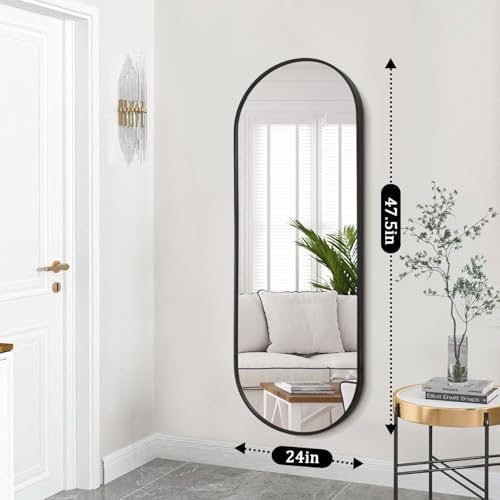 JJUUYOU Oval Full Length Mirror Long - Image 2