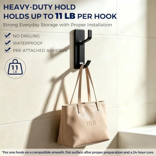 Bntuk Adhesive Towel Hooks for Bathroom, 4 Pack Stainless Steel Wall Hooks No - Image 2