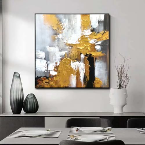 Large 3D Textured Black and White Abstract Wall Art by HUANGXUWEIYI