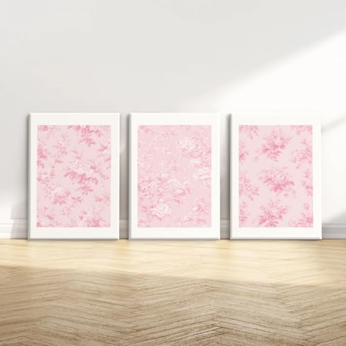 Pink Floral Wall Art Chinoiserie Flower Wall Decor Pictures Aesthetic Canvas - Image 7