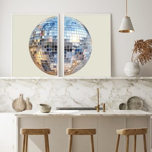 Baccone Disco Ball Wall Art Aesthetic Preppy Canvas Wall Decor Disco Ball - Image 3