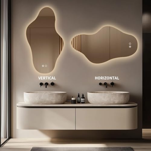 35.8″ Modern Irregular LED Bathroom Mirror - Image 5
