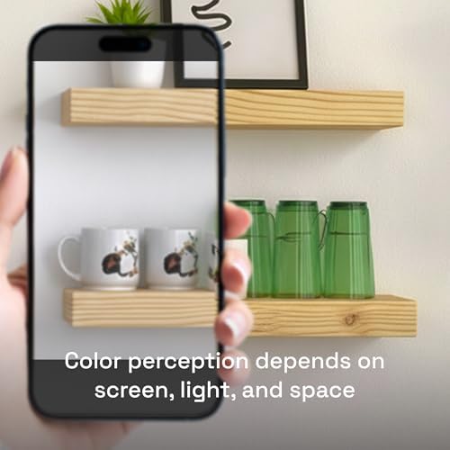 Solid Wood Floating Shelves for Wall 36 inch Long, Natural Wooden Shelf - Image 7