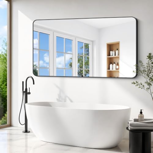 BONEWEI 72x40 inch Large Bathroom Mirror, Wall Mounted Bathroom Frame Vanity - Image 3