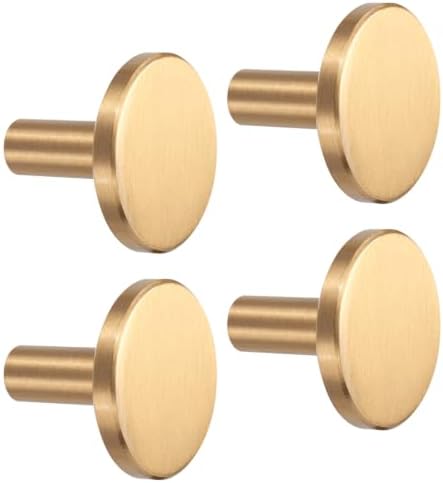 YANGQIHOME Pack of 4, Brushed Brass Decorative Wall Hooks, 32mm x 30mm by YANGQIHOME