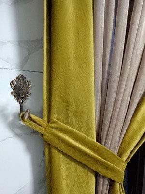 Curtain Holdbacks Small Lightweight Hooks, Vintage Bronze Rose Pattern - Image 6
