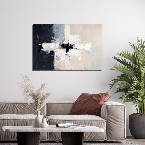 Modern Black and White Abstract Canvas Wall Art - Image 6