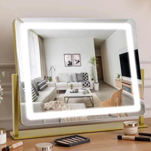 Vanity Mirror with Lights 22"×17", Large LED Makeup Mirror with Light, Smart by BEAROLVE