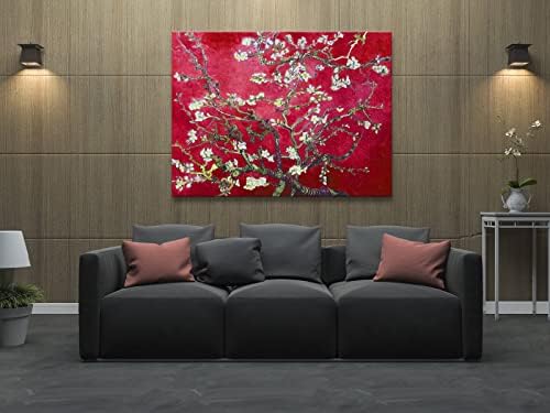 Wieco Art Extra Large Red Almond Blossom Tree Vincent Van Gogh Paintings - Image 3