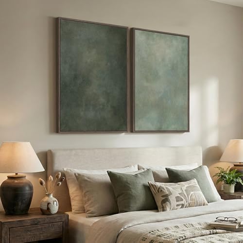 Large Framed Green Abstract Wall Art - Image 5