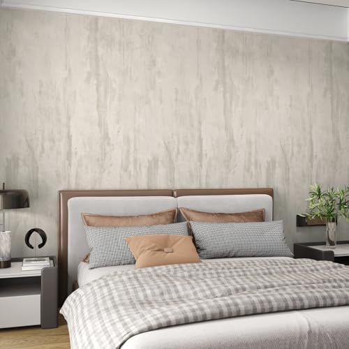 48x197inch Extra Wide Ivory White Concrete Wallpaper Peel and Stick White Grey - Image 5