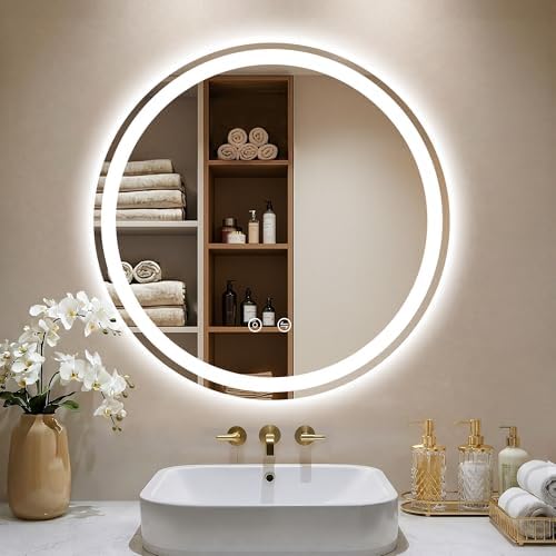 28 Inch Round LED Bathroom Mirror by LawadaMirror