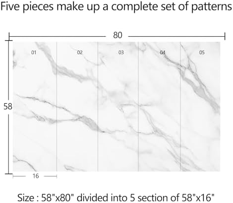Simple White Marble-Patterned Mural Peel and stick-58 x80 - Image 4