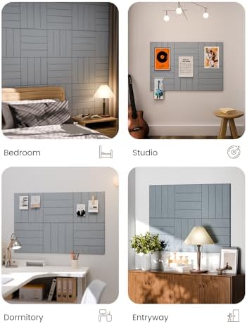 Fluxynara 36" x 24" Large Felt Bulletin Board，Slate Gray - Image 6