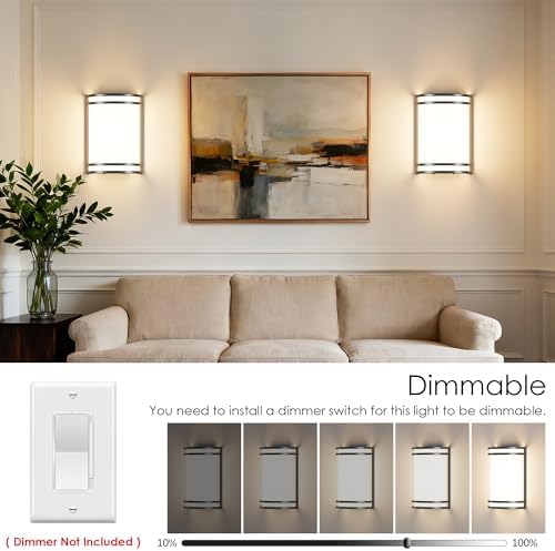 Aipsun Modern Wall Sconces Hardwired Indoor 15W LED Dimmable 3000K 4000K 5000K - Image 3