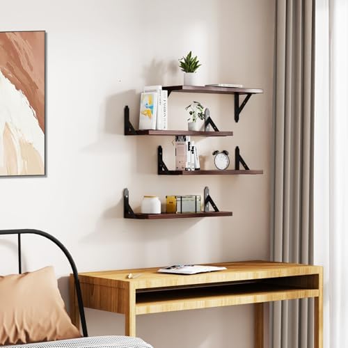 ROMGUAR CRAFT Wood Wall Floating Shelves Set of 4 - Image 6