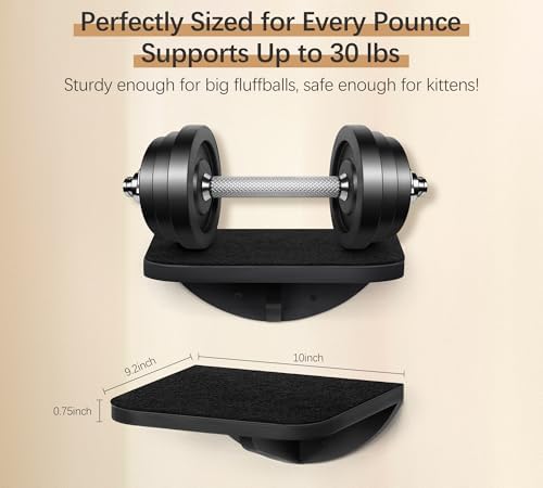 2-Piece Cat Wall Steps with Grey Felt Pads, Floating Cat Wall Perches and - Image 4