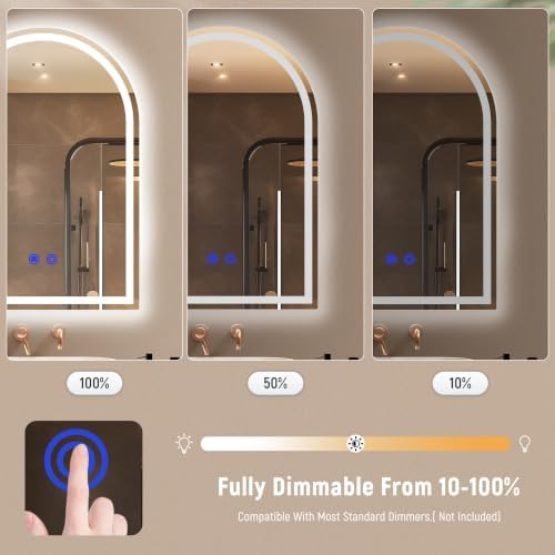 Bathroom Smart Mirrors with LED Lights, Anti-Fog Bathroom Mirror Backlit + - Image 4