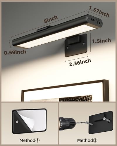 EZVALO Picture Light for Wall, Rechargeable 2400mAh Lights Wireless - Image 2