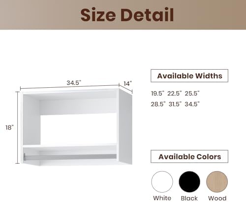 ROOMTEC 34.5" Tall Hanging Closet Unit, Modular Closet System - Image 2