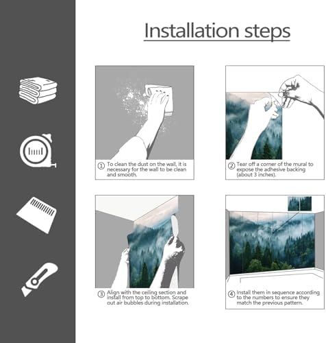 YQWDMX - Misty Forest Wallpaper self-Adhesive wall murals - Image 6