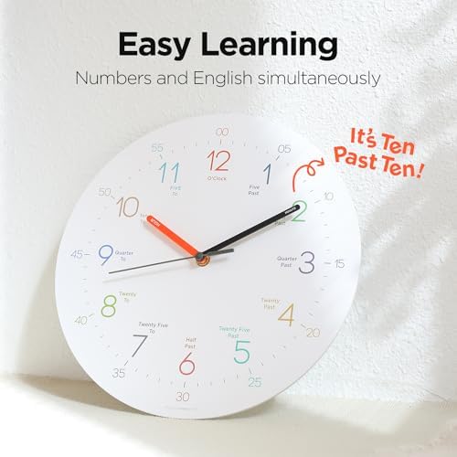 mooas Easy Learning Flatwood Wall Clock - Image 2