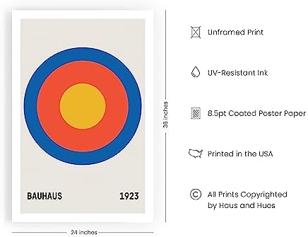 HAUS AND HUES Bauhaus Poster – Colorful Geometric Wall Art, Abstract Circle - Image 2