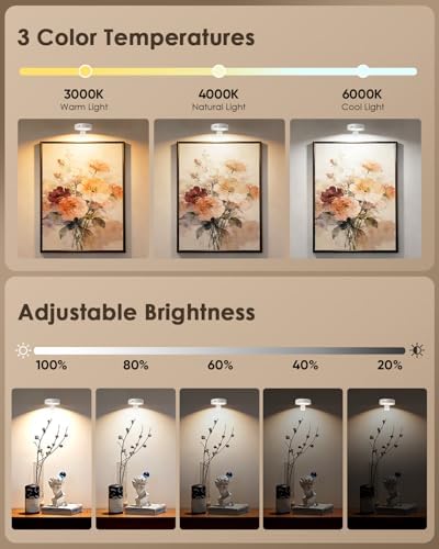 Picture Lights for Wall, Rechargeable Battery Magnetic Wall Lights - Image 3
