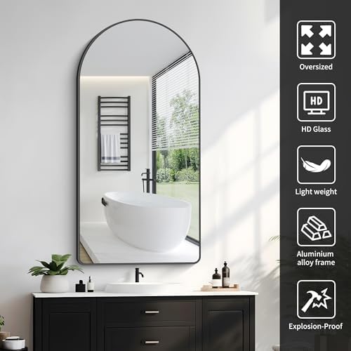 FORBATH Arched Mirror 24x48 Inch, Hanging or Leaning Against Wall - Image 3