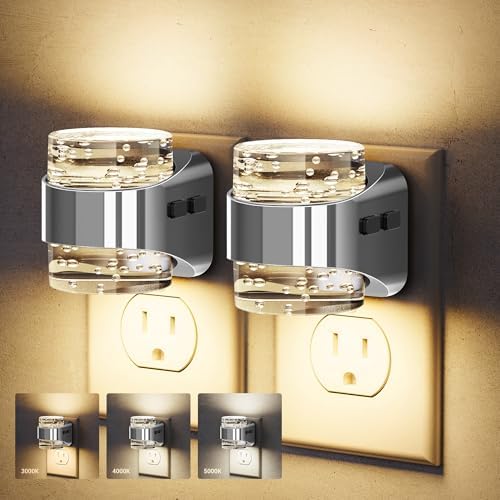 JandCase Night Light Sliver, Bubble Night Lights Plug into Wall Auto by JandCase