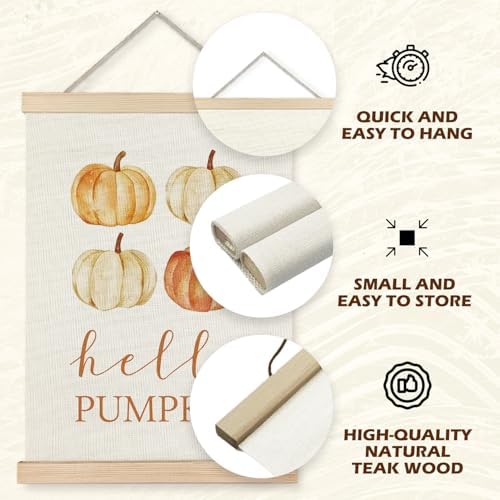 Supwhd Hello Pumpkin Fall Leaf Wall Art - Image 5