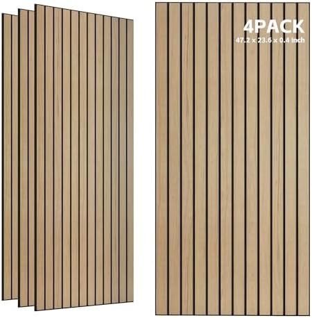 TO-TH 4 Pack Acoustic Panels Wood Grain Sound Proof Wall Panel by TO-TH