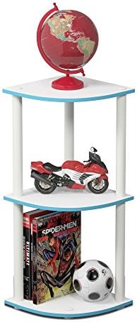 Furinno TURN-N-TUBE Corner Shelf, 3-Tier Corner Bookshelf, Display Storage - Image 5
