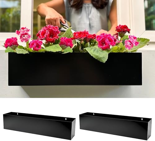 LaLaGreen Wall Planter Rectangular Metal Hanging Flower Pot by L%C3%A1L%C3%A1Green