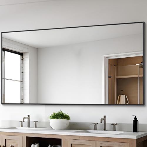 DESBING Black Bathroom Mirror for Wall, 30x55 Inch Rectangle Mirrors - Image 3