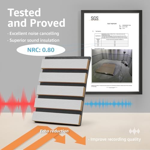 Art3d 4-Pack Fluted Acoustic Wood Slat Wall Panel, 107 x 8 Inch - Image 5