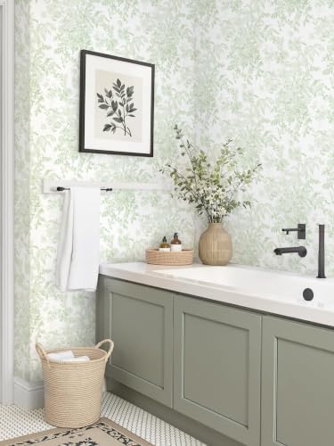 Heroad Green Floral Wallpaper Peel and Stick Wallpaper Flower Contact Paper - Image 4