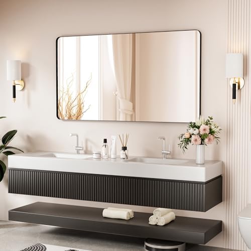 Black Bathroom Mirror 55X30 Inch Bathroom Vanity Mirror by Venusmiles