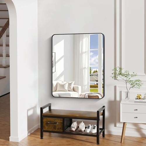 DESBING 30" x 36"Bathroom Mirror, Matte Black Wall Mirror - Image 4
