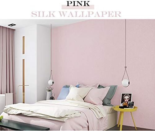 MelunMer Pink Silk Wallpaper Peel and Stick Removable Textured 15.7"x118" - Image 6