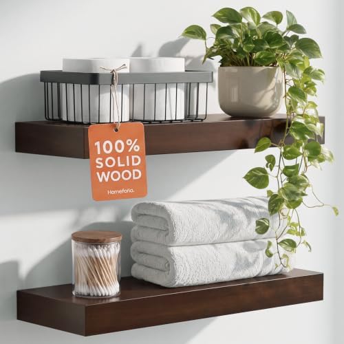 Homeforia 18 Inch Floating Shelves, High-End Solid Pine Wood by Homeforia