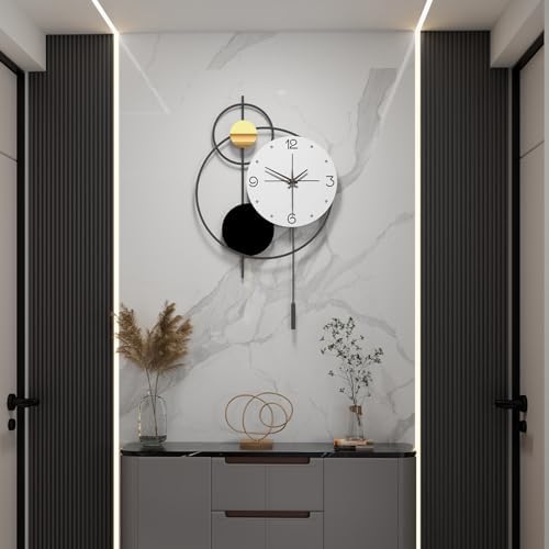Large Modern Wall Clock for Living Room Decor 24 Inch Big Decorative Black - Image 2