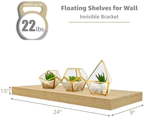 Sorbus Floating Shelves for Wall, Wood Wall Storage - Image 3