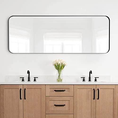Rectangle Full Length Mirror 20"x55" Long Black Wall Mirror - Image 5