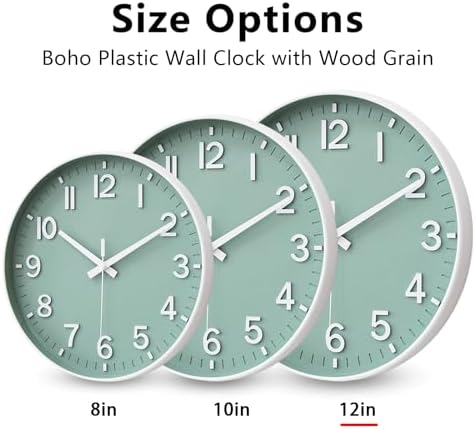 HZDHCLH 12 Inch Silent Wall Clock Battery Operated Non Ticking Mint Green - Image 5