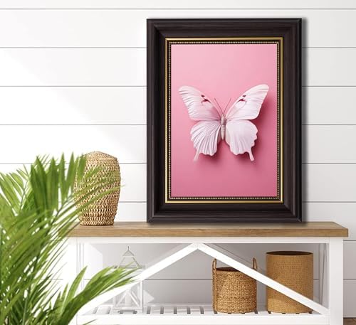 3D Textured Canvas Wall Art American-Style Frame Pink Classical Butterfly - Image 5