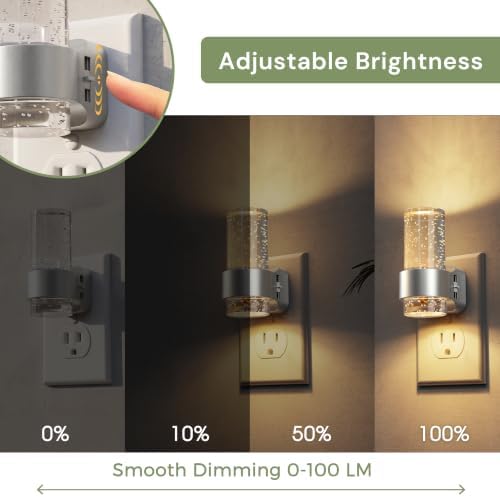 L LOHAS LED Night Lights Plug into Wall, 4 Pack Mini Dimmable Night Light - Image 3